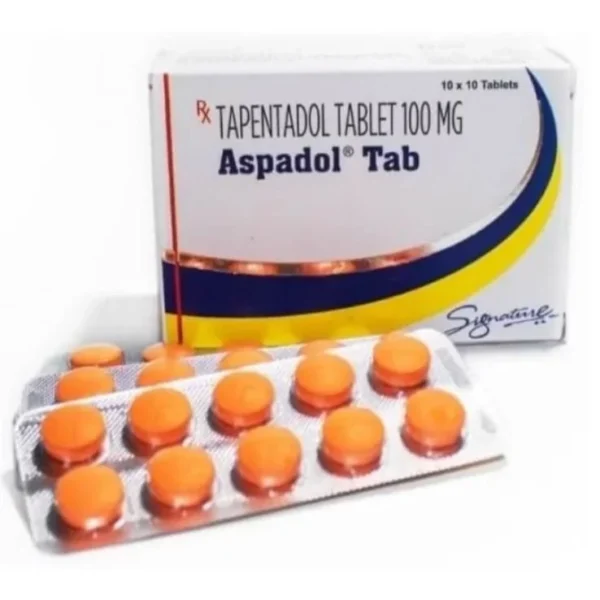 a pack of Tapentadol 100mg orange tablets