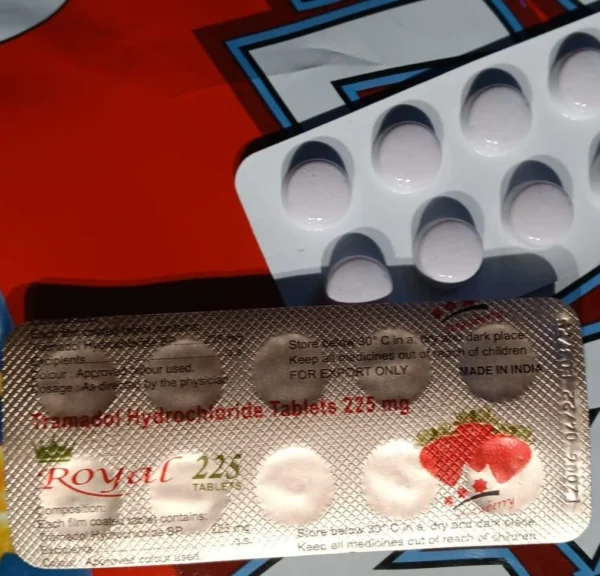 a package of Tramadol 225mg on a table