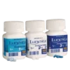 a group of white bottles with blue and white Lunesta 2mg abels